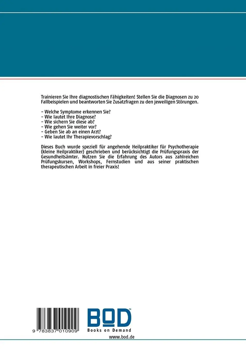 Rückseite: 9783837010909 | Heilpraktiker für Psychotherapie | 20 Fallbeispiele | Simon | Buch