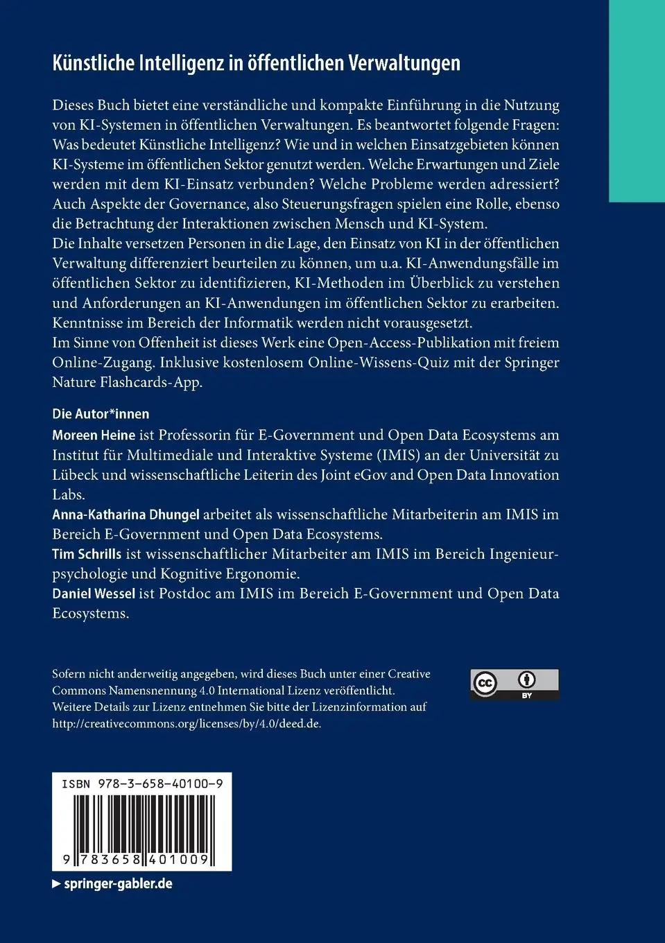 Rückseite: 9783658401009 | Künstliche Intelligenz in öffentlichen Verwaltungen | Heine (u. a.)