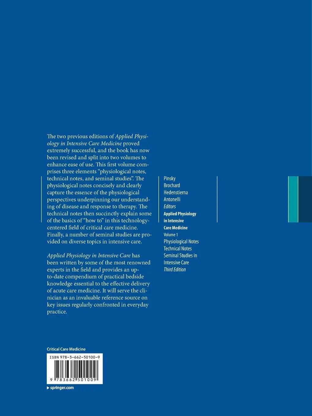 Rückseite: 9783662501009 | Applied Physiology in Intensive Care Medicine 1 | Pinsky (u. a.)