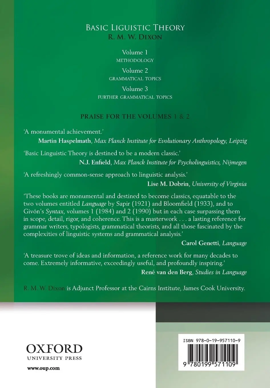 Rückseite: 9780199571109 | Further Grammatical Topics | R. M. W. Dixon | Taschenbuch | Englisch