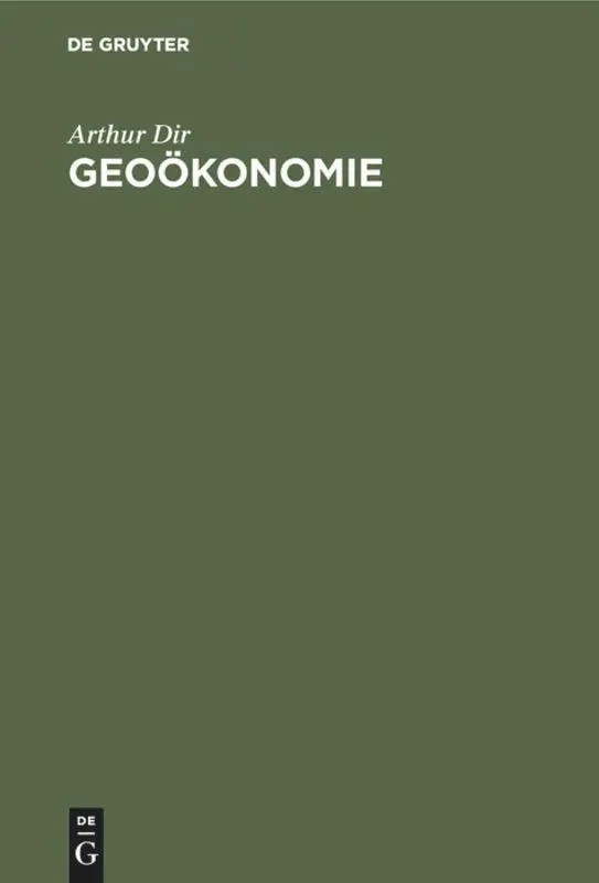 Cover: 9783486751109 | Geoökonomie | Einführung in erdhafte Wirtschaftsbetrachtung | Dix | IV