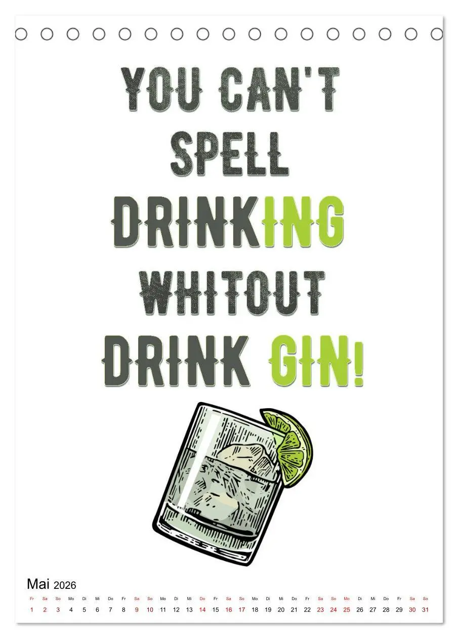Bild: 9783516371109 | Gin &amp; Tonic - Fun Stuff (Tischkalender 2026 DIN A5 hoch), CALVENDO...