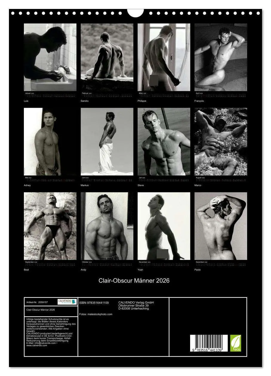 Bild: 9783516441109 | Clair-Obscur Männer 2026 (Wandkalender 2026 DIN A3 hoch), CALVENDO...