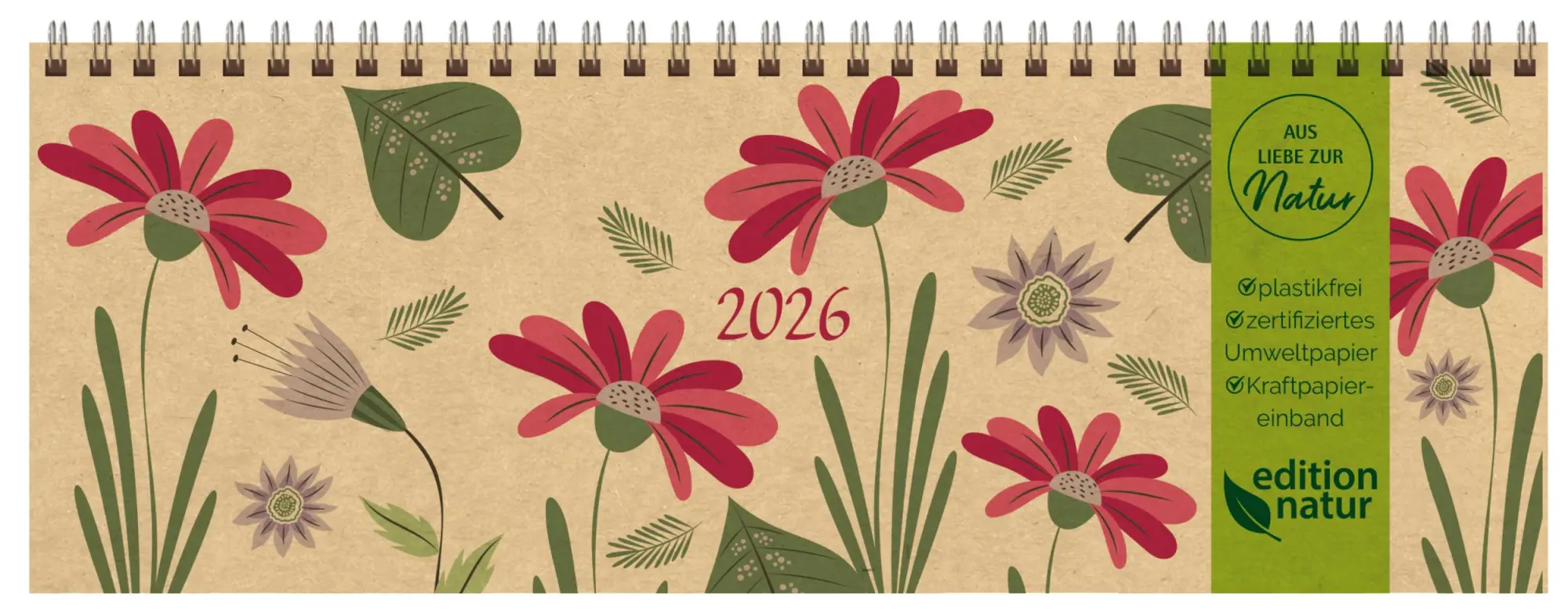 Cover: 9783731891109 | Tischquerkalender Edition Natur Flowers 2026 | Verlag Korsch | 128 S.