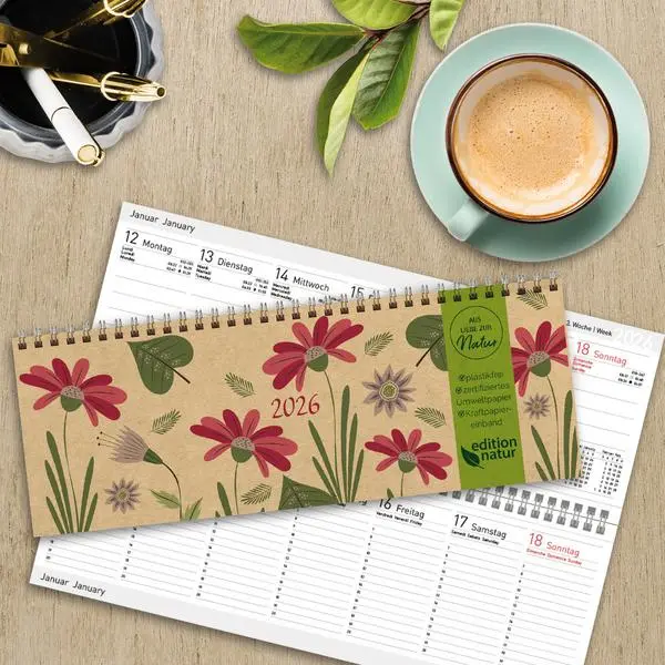Bild: 9783731891109 | Tischquerkalender Edition Natur Flowers 2026 | Verlag Korsch | 128 S.