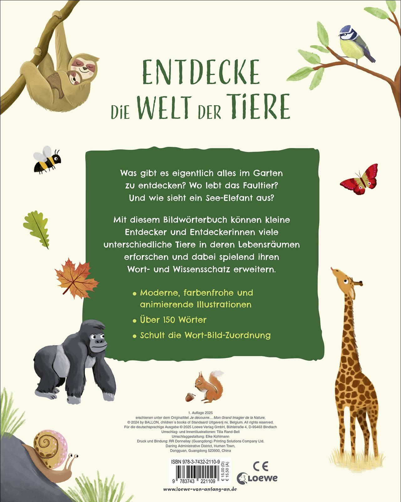 Rückseite: 9783743221109 | Entdecke die Welt der Tiere - Mein schönstes Bildwörterbuch | Buch