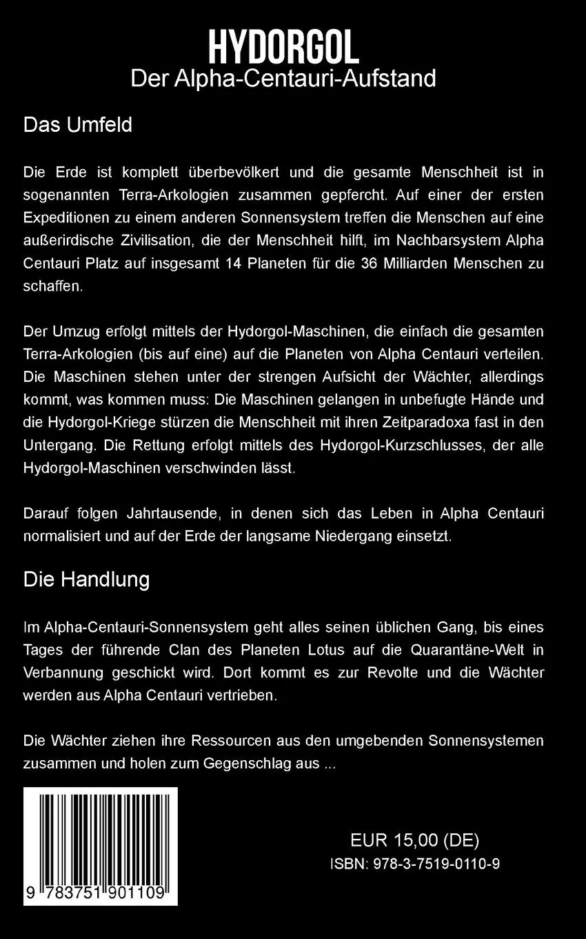 Rückseite: 9783751901109 | Hydorgol | Der Alpha-Centauri-Aufstand | Markus Gersting | Taschenbuch