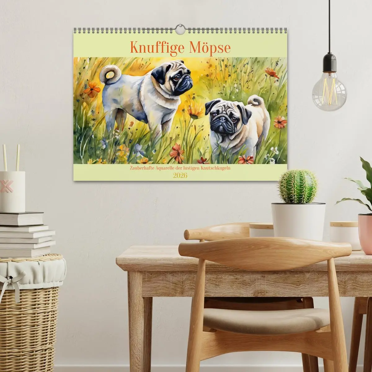 Bild: 9783457411209 | Knuffige Möpse (Wandkalender 2026 DIN A3 quer), CALVENDO...
