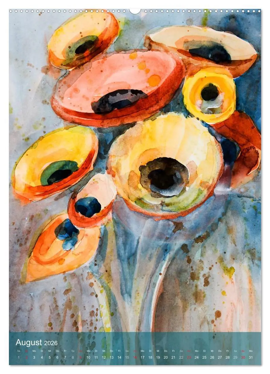 Bild: 9783516431209 | Karl Sock Blumenaquarelle (hochwertiger Premium Wandkalender 2026...