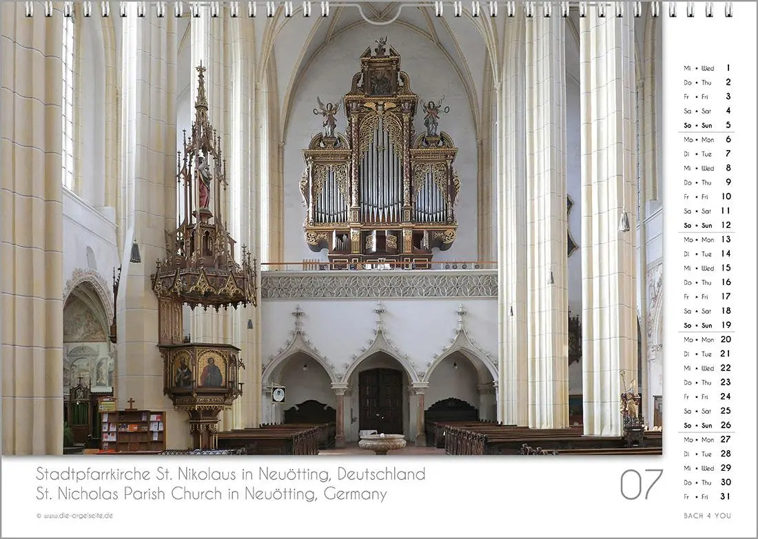 Bild: 9783969031209 | Der Orgelkalender, ein Musik-Kalender 2026, DIN A3 | Peter Bach Jr.