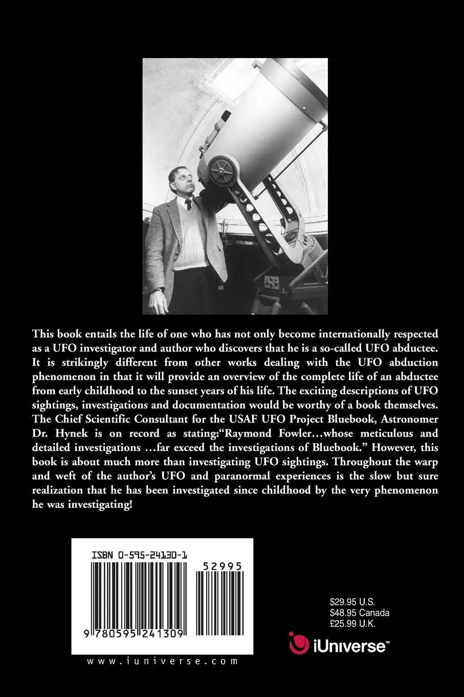 Rückseite: 9780595241309 | UFO Testament | Anatomy of an Abductee | Raymond Fowler | Taschenbuch