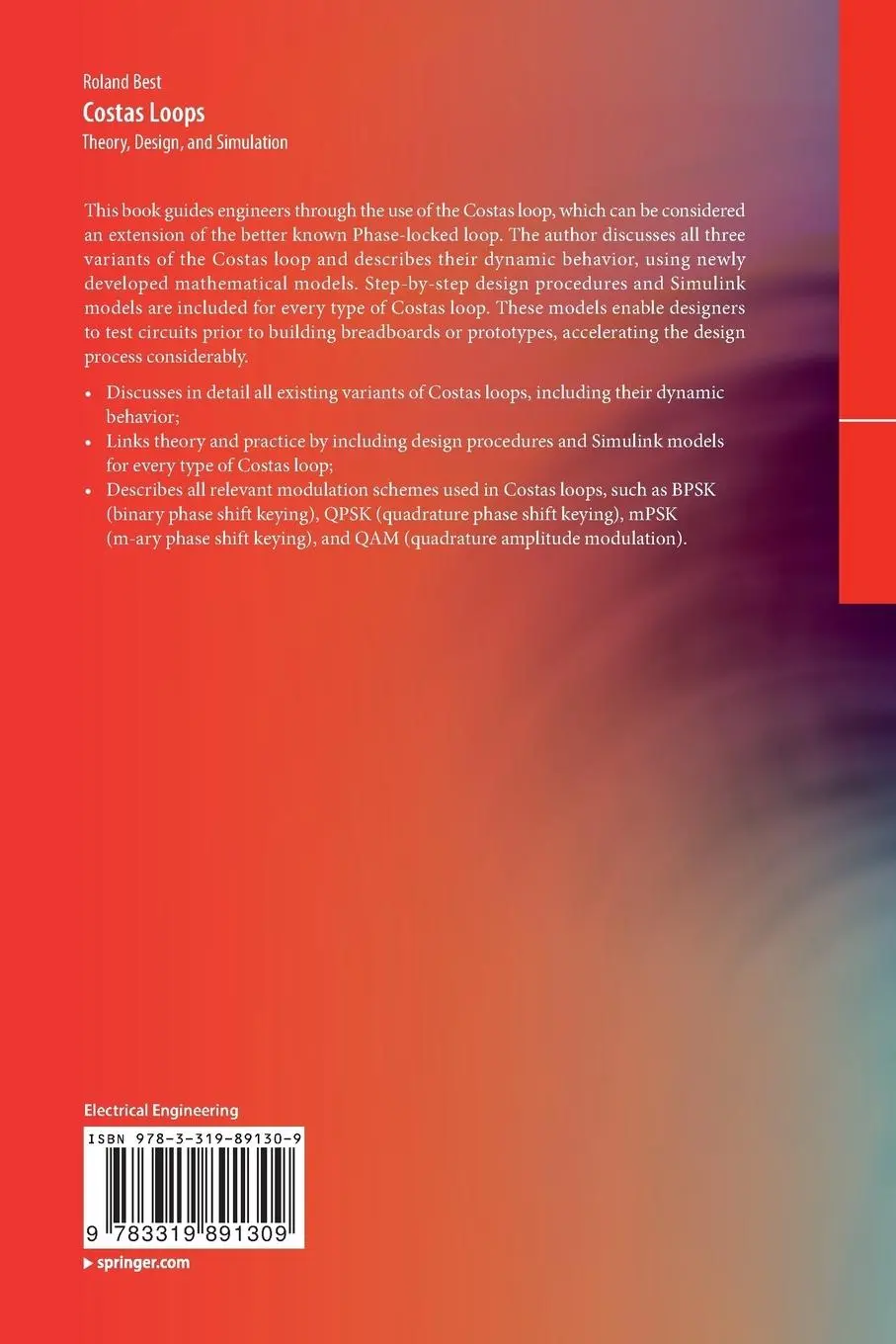 Rückseite: 9783319891309 | Costas Loops | Theory, Design, and Simulation | Roland Best | Buch