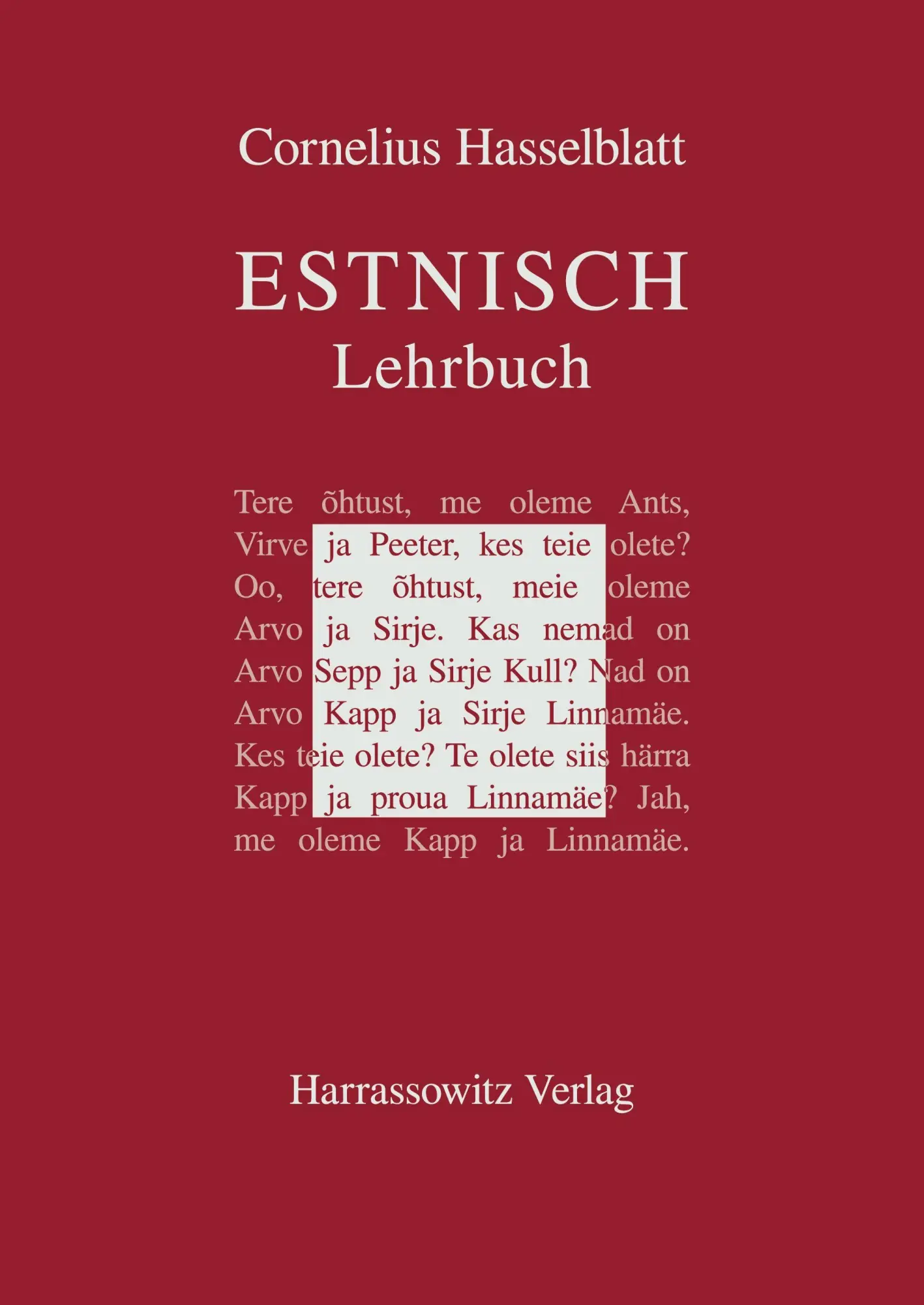 Cover: 9783447051309 | Lehrbuch des Estnischen | Cornelius Hasselblatt | Taschenbuch | VIII