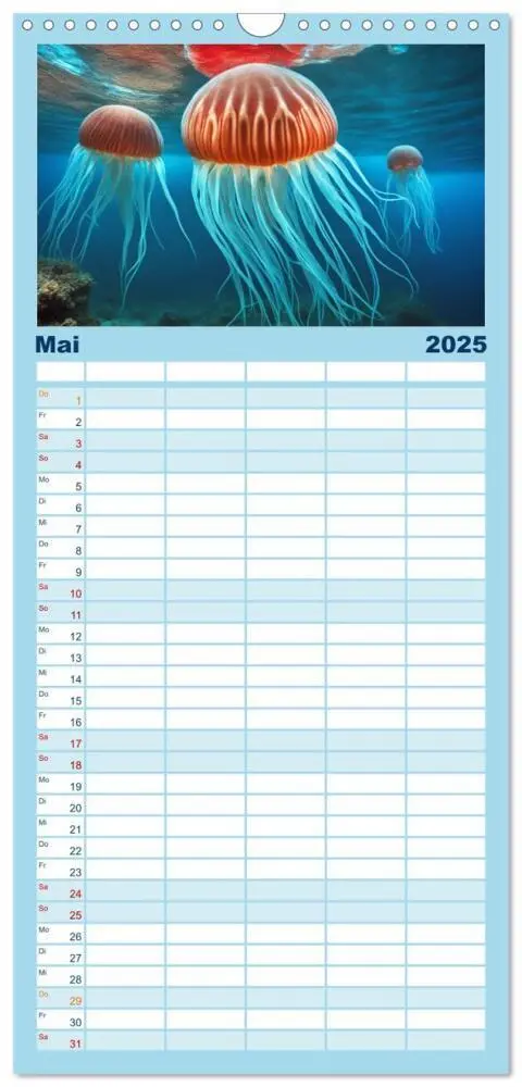 Bild: 9783457191309 | Familienplaner 2025 - Tief unten im Meer Unterwasser Fantasy mit 5...