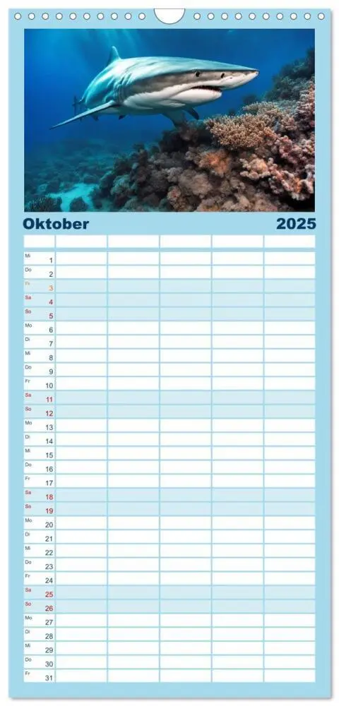 Bild: 9783457191309 | Familienplaner 2025 - Tief unten im Meer Unterwasser Fantasy mit 5...