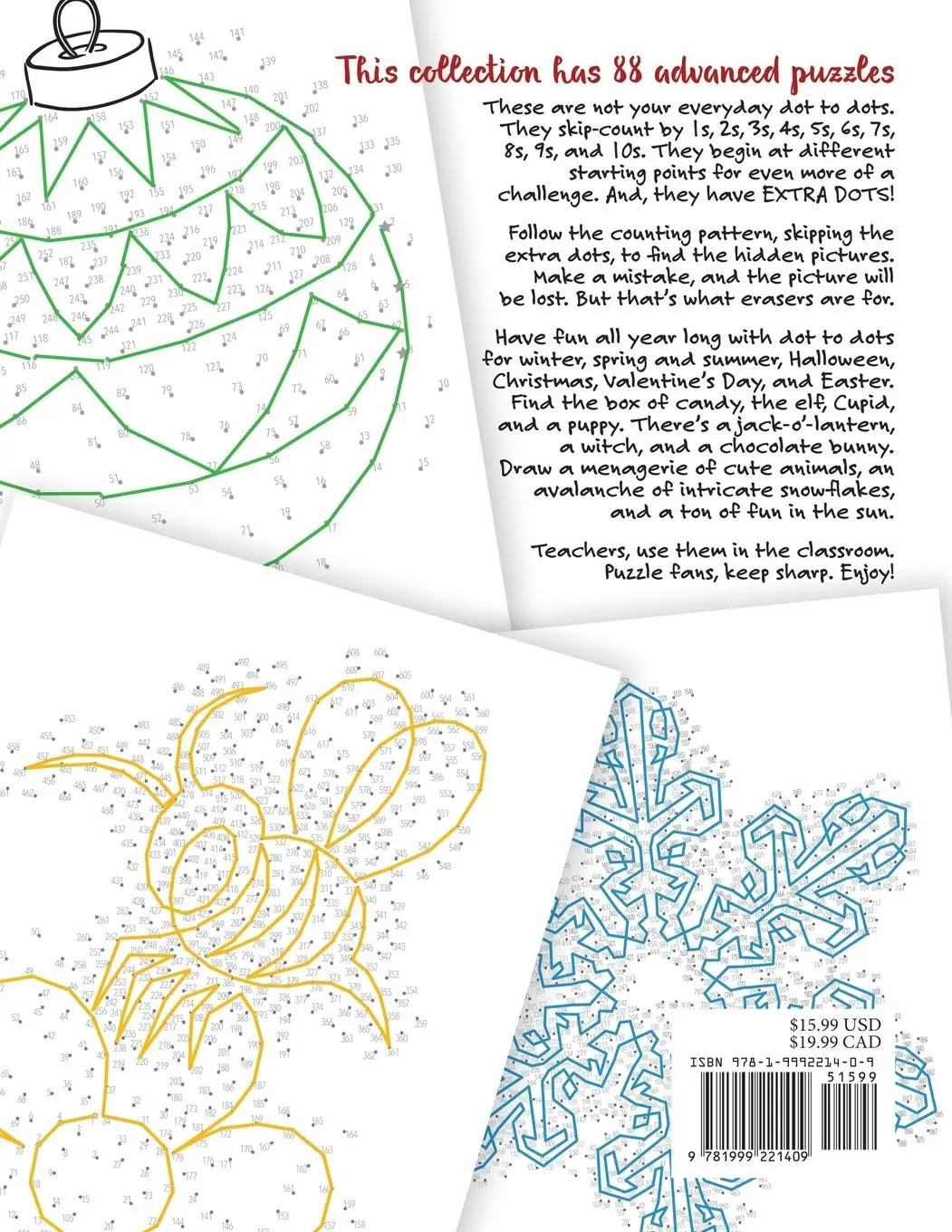 Rückseite: 9781999221409 | Dot to Dot to Dot | 88 Advanced Dot to Dot Puzzles with Extra Dots