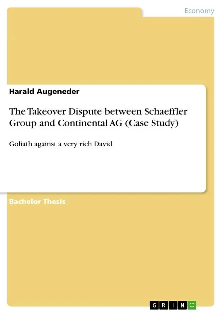 Cover: 9783640781409 | The Takeover Dispute between Schaeffler Group and Continental AG...