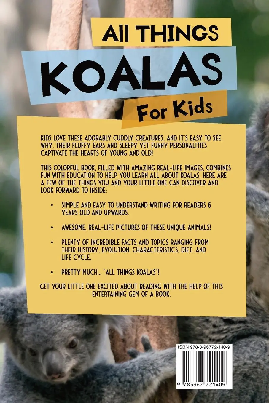 Rückseite: 9783967721409 | All Things Koalas For Kids | Animal Reads | Taschenbuch | Englisch