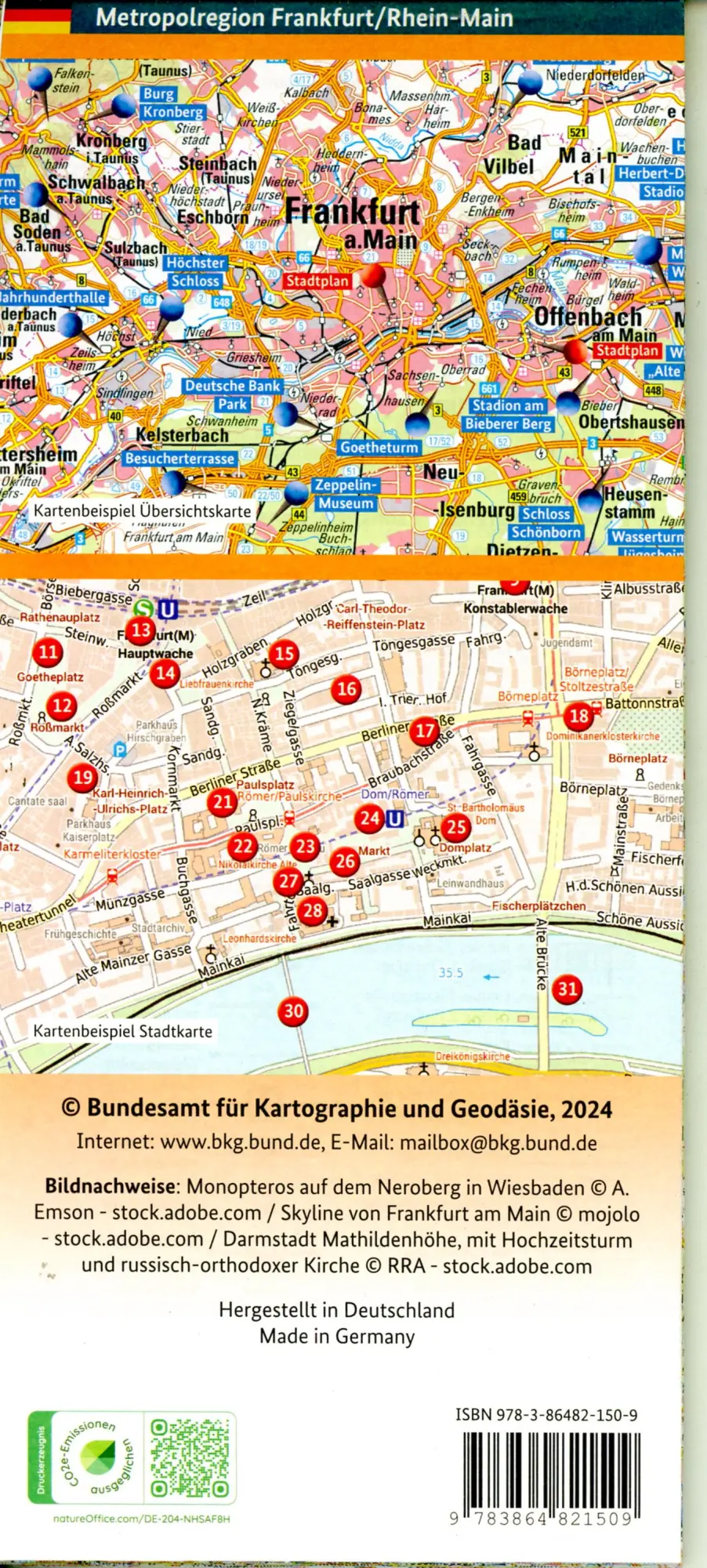 Bild: 9783864821509 | Metropolregion Frankfurt/Rhein-Main | Geodäsie | (Land-)Karte | 2025