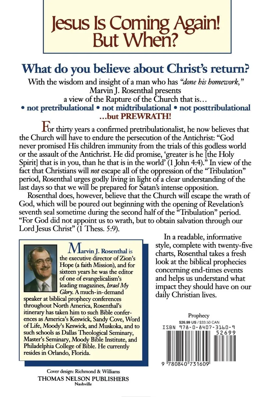 Rückseite: 9780840731609 | Prewrath Rapture of the Church | Marvin J. Rosenthal (u. a.) | Buch