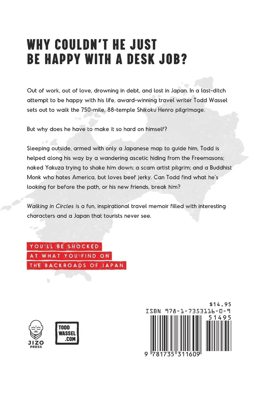 Rückseite: 9781735311609 | Walking in Circles | Finding Happiness in Lost Japan | Todd Wassel