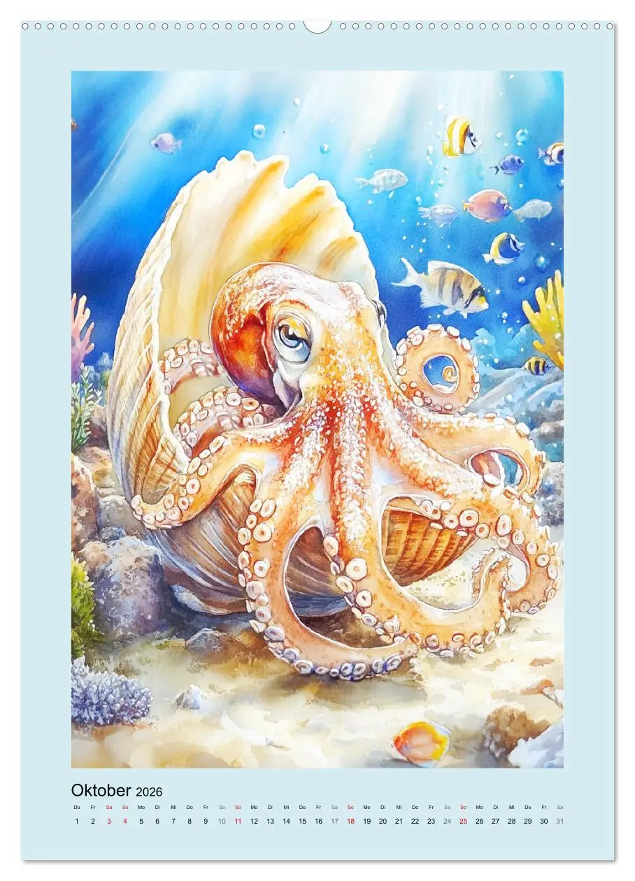 Bild: 9783457301609 | Ozeanpoesie. Die Unterwasserwelt im Aquarell-Stil (Wandkalender...