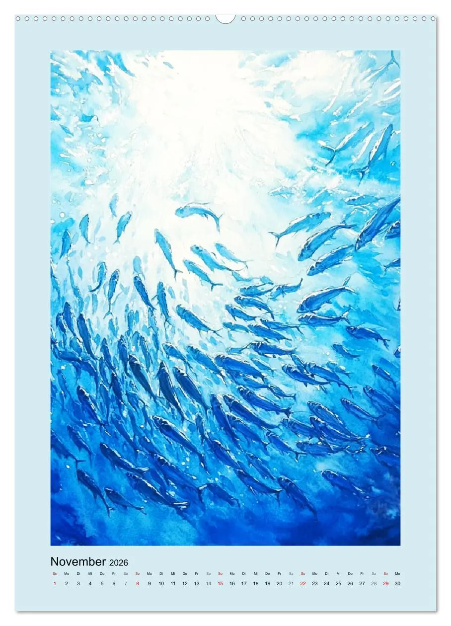 Bild: 9783457301609 | Ozeanpoesie. Die Unterwasserwelt im Aquarell-Stil (Wandkalender...