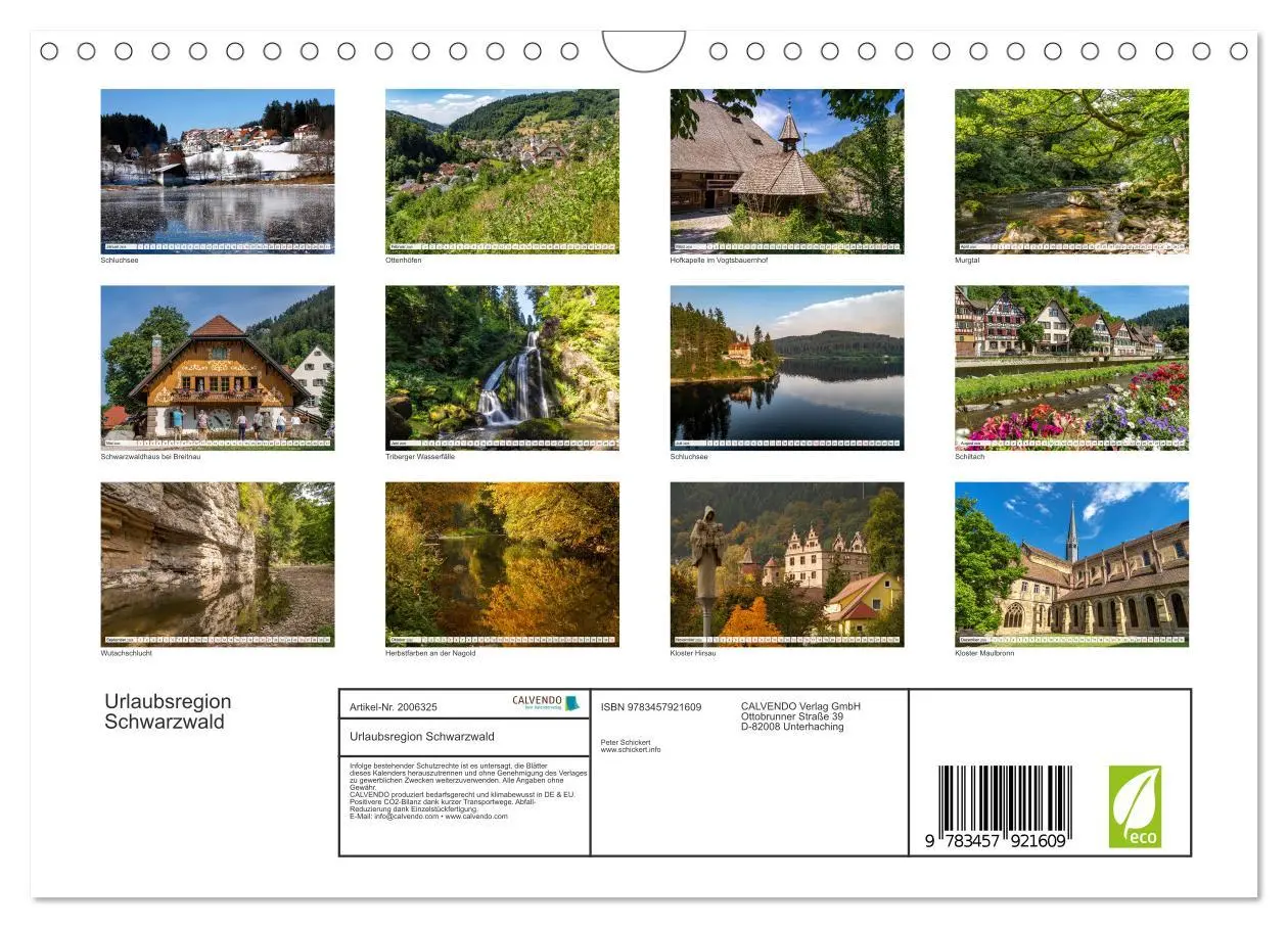 Bild: 9783457921609 | Urlaubsregion Schwarzwald (Wandkalender 2026 DIN A4 quer), CALVENDO...