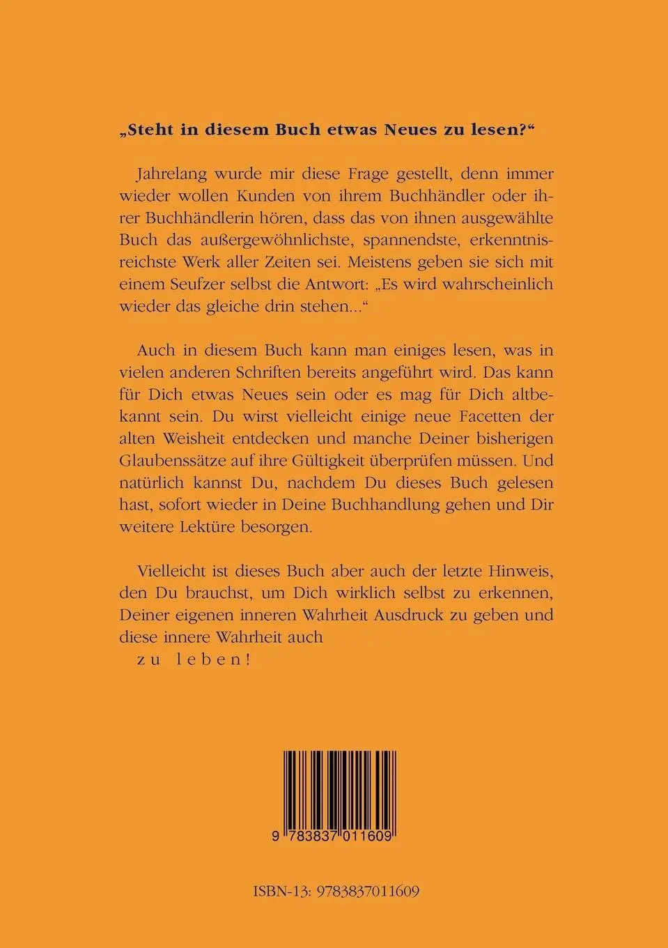 Rückseite: 9783837011609 | Esoterik, Spiritualität und Heilung | Peter Hofinger | Taschenbuch