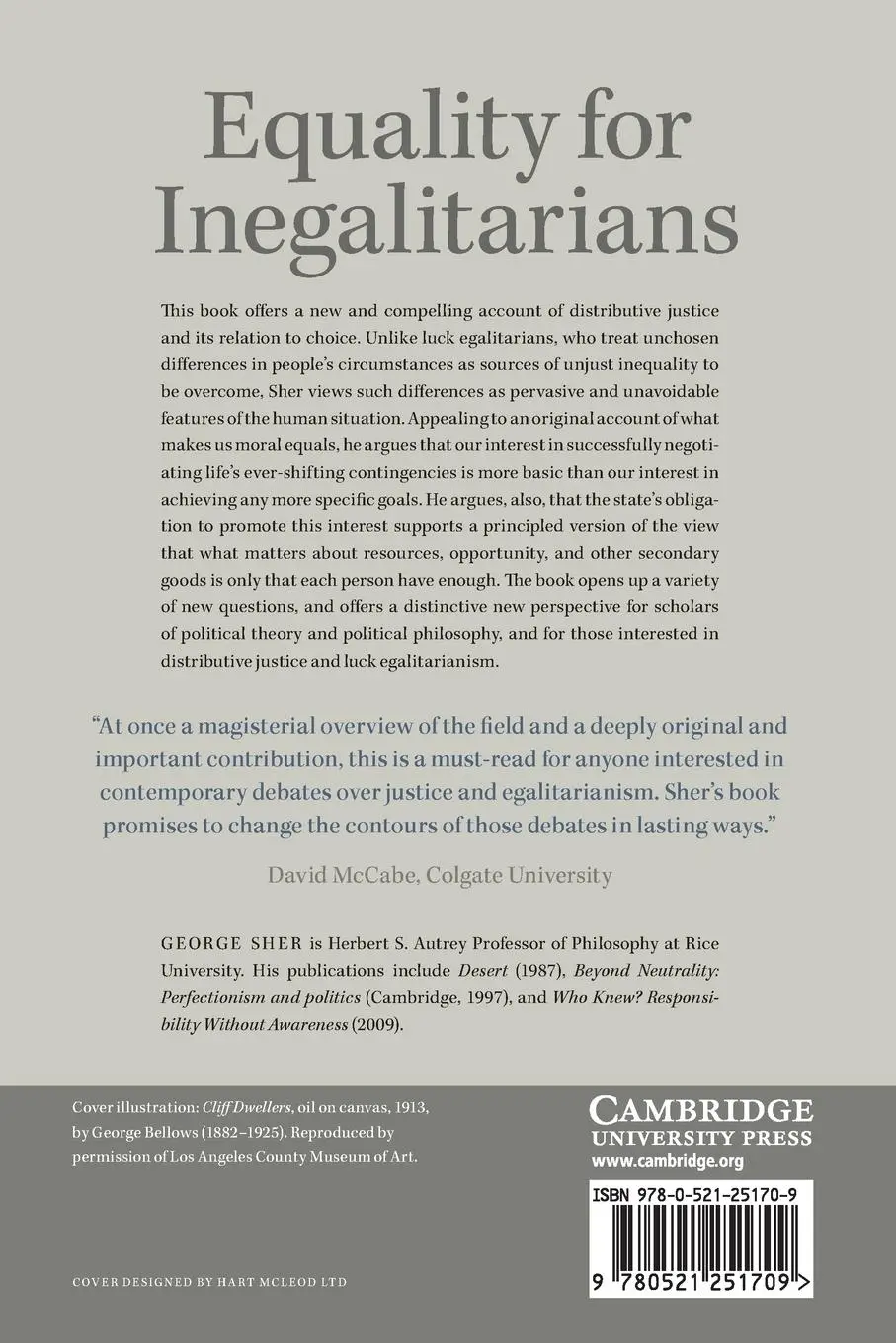 Rückseite: 9780521251709 | Equality for Inegalitarians | George Sher | Taschenbuch | Englisch