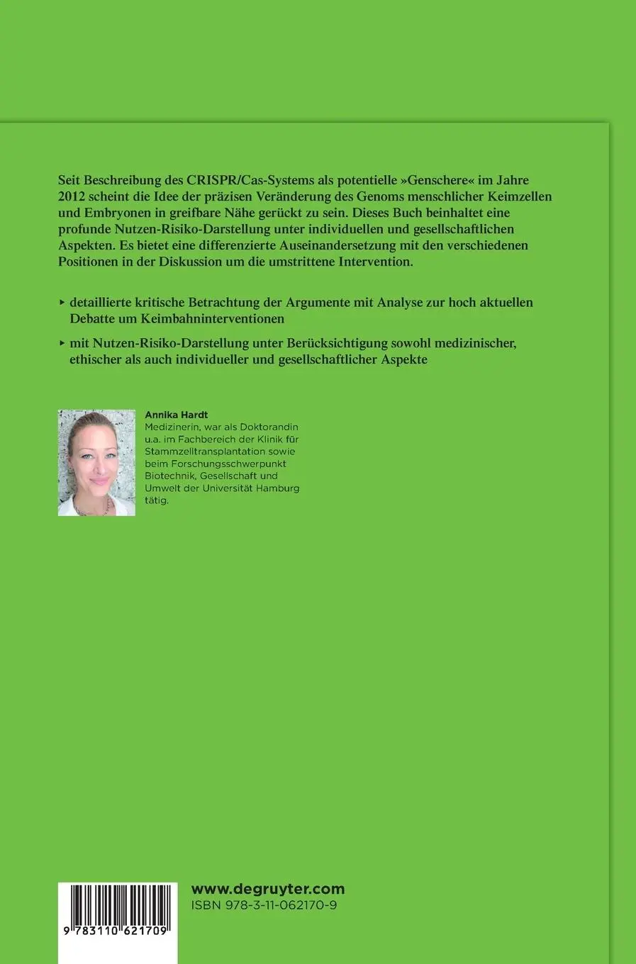 Rückseite: 9783110621709 | Technikfolgenabschätzung des CRISPR/Cas-Systems | Annika Hardt | Buch