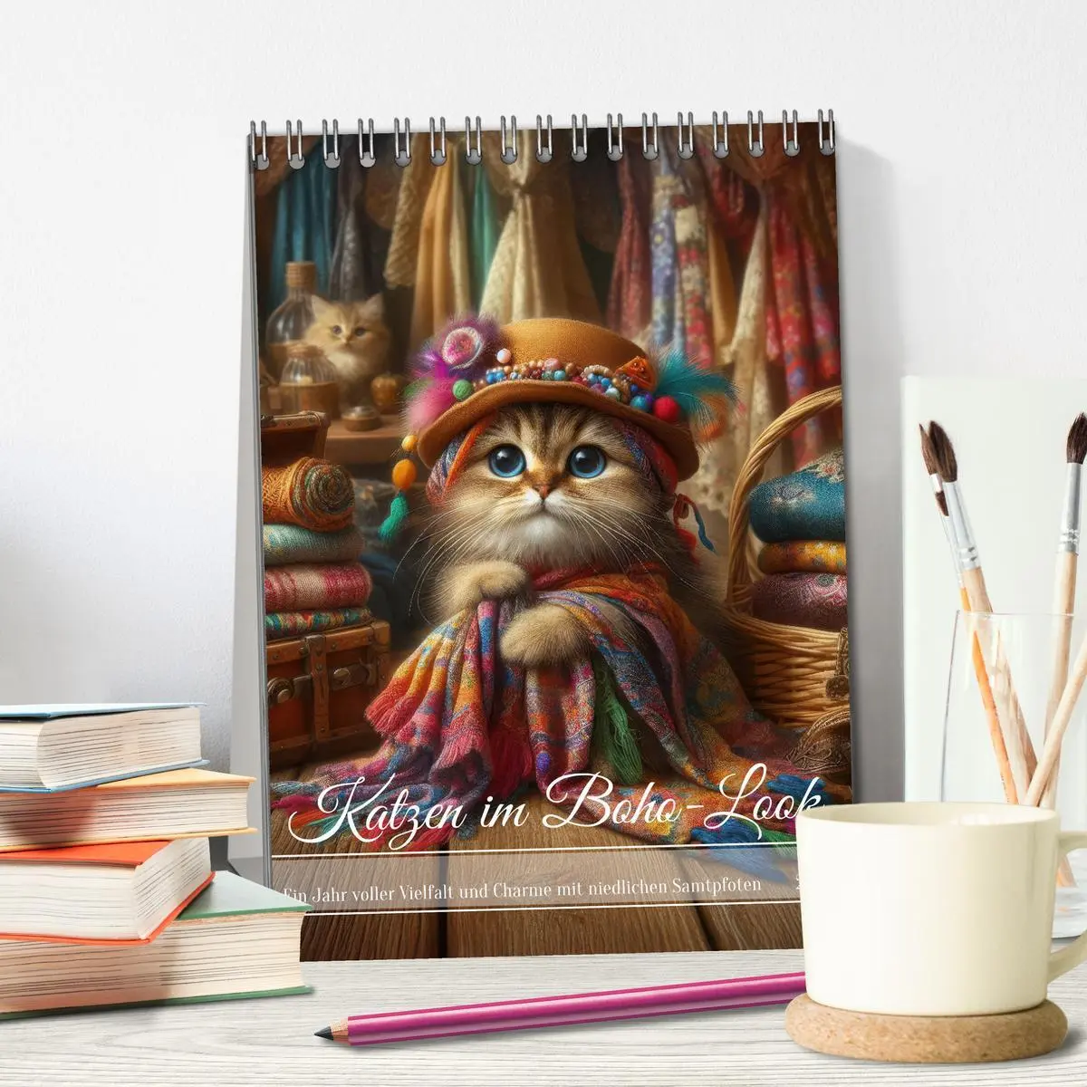 Bild: 9783516241709 | Katzen im Boho-Look - Ein Jahr voller Vielfalt und Charme mit...