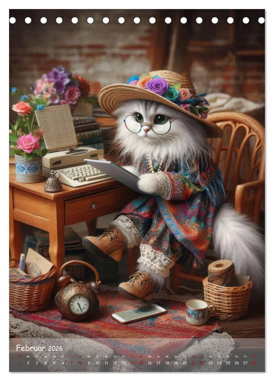 Bild: 9783516241709 | Katzen im Boho-Look - Ein Jahr voller Vielfalt und Charme mit...