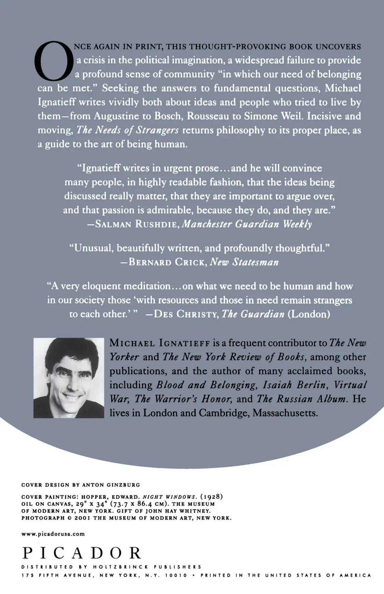 Rückseite: 9780312281809 | The Needs of Strangers | Michael Ignatieff | Taschenbuch | Englisch