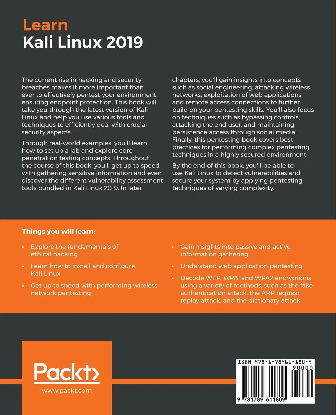 Rückseite: 9781789611809 | Learn Kali Linux 2019 | Glen D. Singh | Taschenbuch | Englisch | 2019