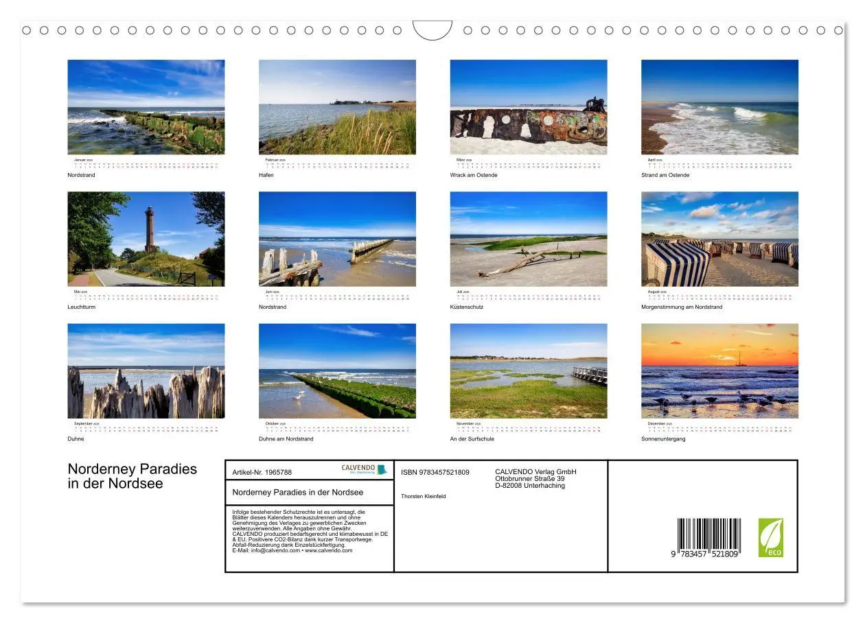 Bild: 9783457521809 | Norderney Paradies in der Nordsee (Wandkalender 2026 DIN A3 quer),...