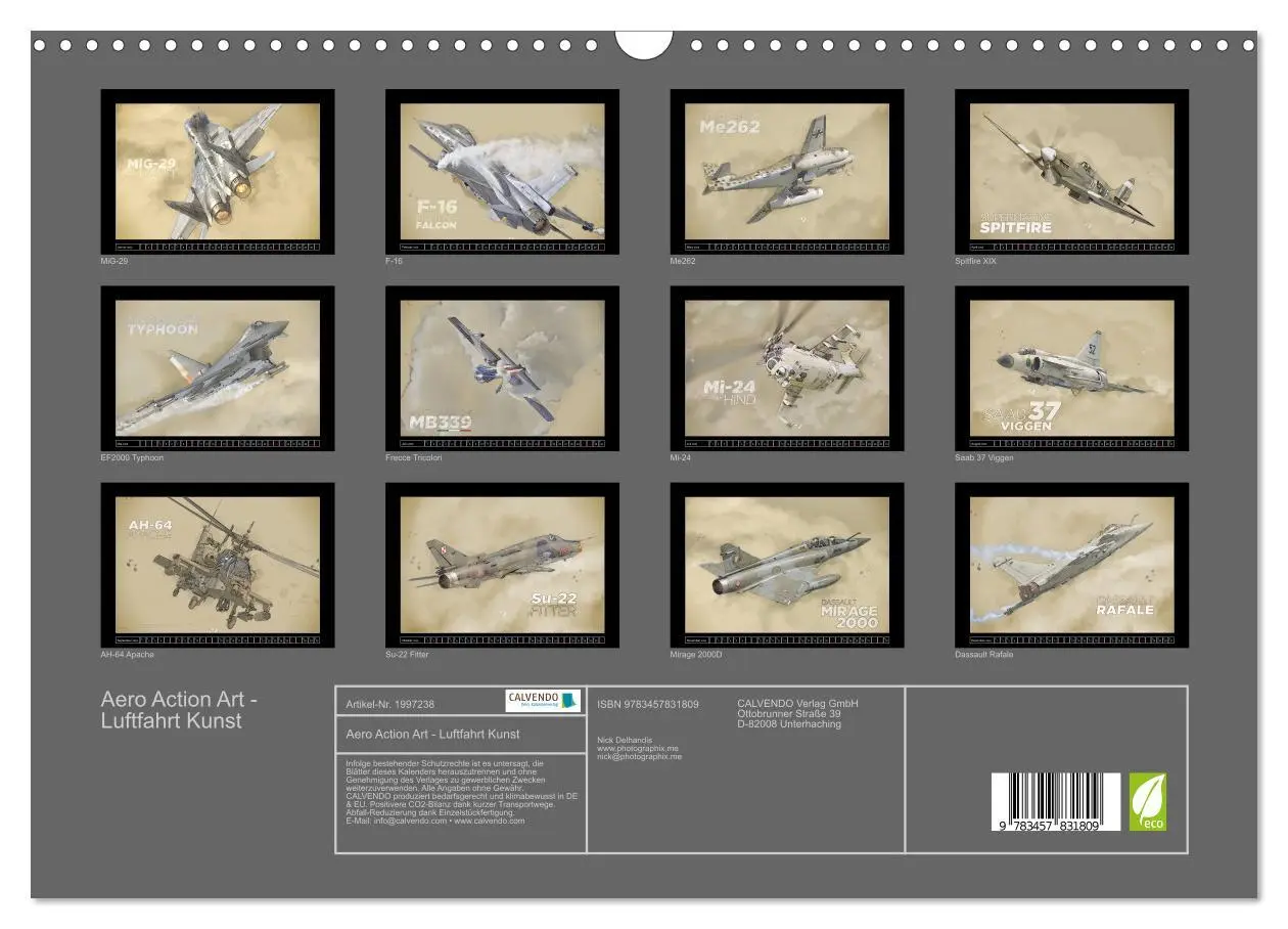 Bild: 9783457831809 | Aero Action Art - Luftfahrt Kunst (Wandkalender 2026 DIN A3 quer),...