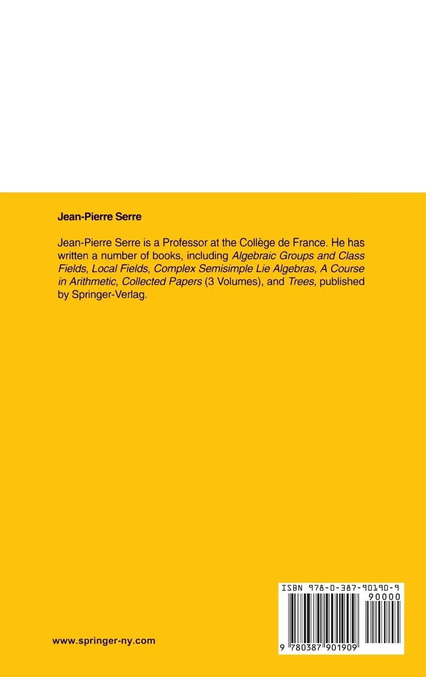 Rückseite: 9780387901909 | Linear Representations of Finite Groups | Jean-Pierre Serre | Buch | x