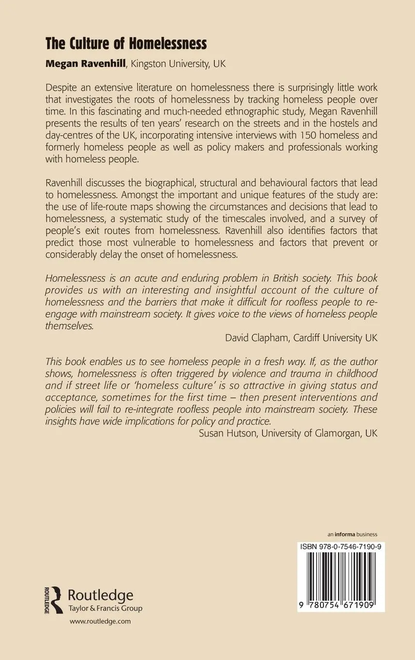 Rückseite: 9780754671909 | The Culture of Homelessness | Megan Ravenhill | Buch | Englisch | 2008