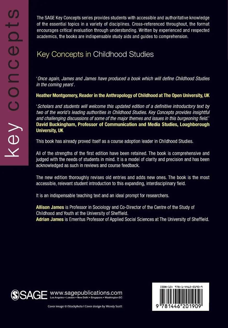 Rückseite: 9781446201909 | Key Concepts in Childhood Studies | Allison James (u. a.) | Buch