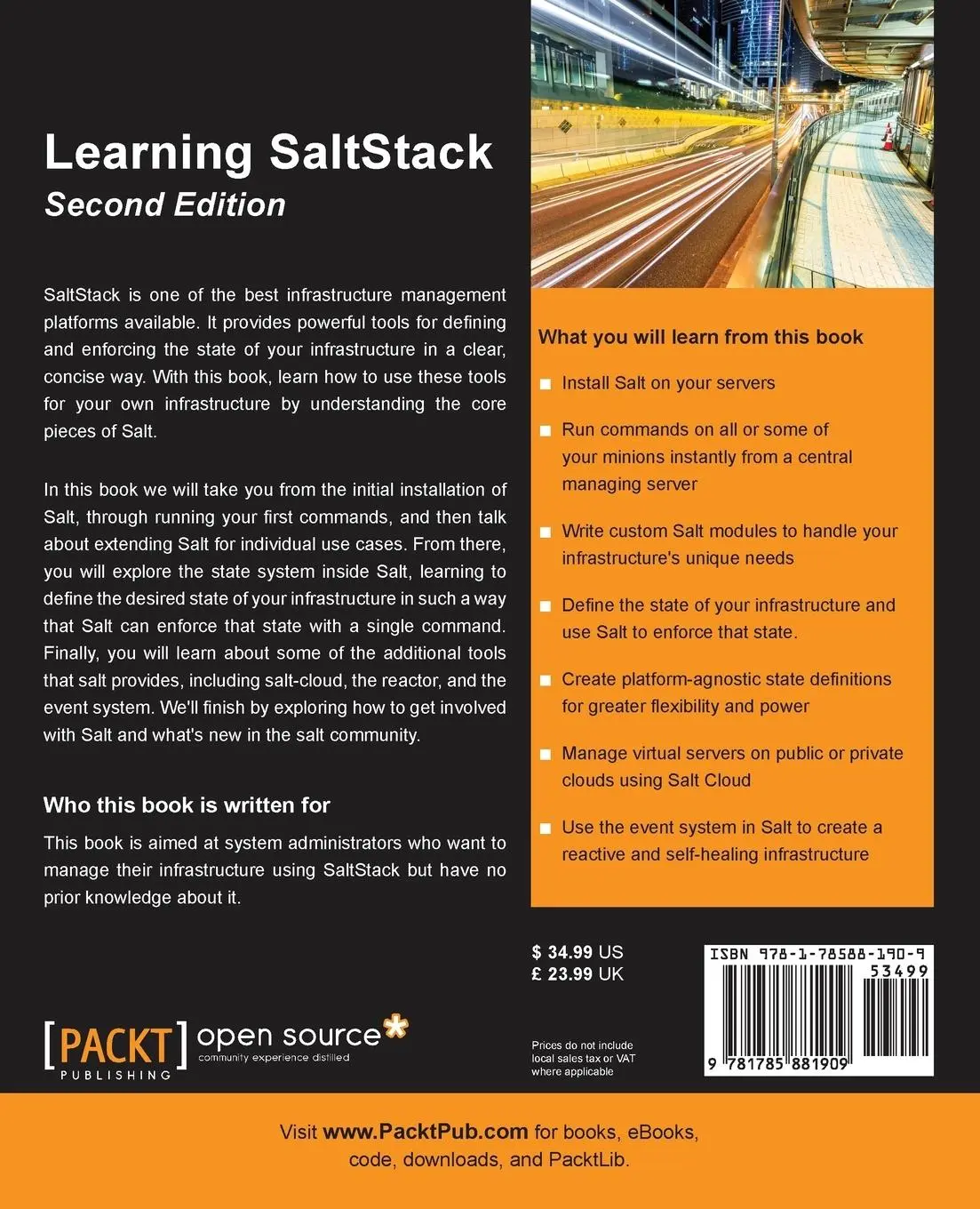 Rückseite: 9781785881909 | Learning SaltStack - Second Edition | Colton Myers | Taschenbuch