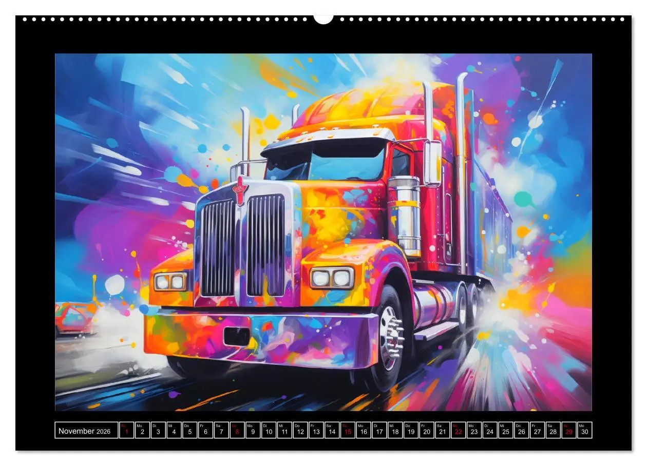 Bild: 9783457511909 | Langhauber Paintings. Trucks in lebendigen Farben (Wandkalender...