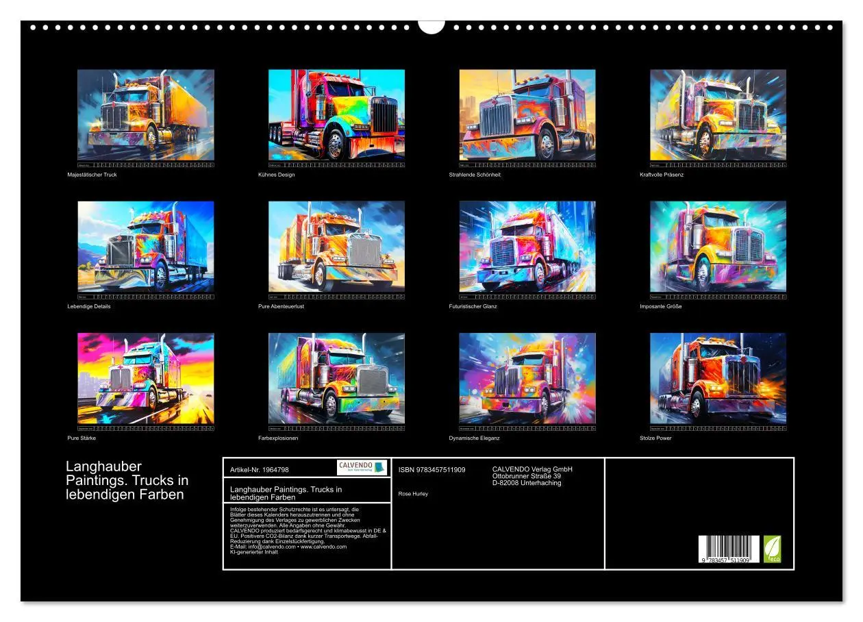 Bild: 9783457511909 | Langhauber Paintings. Trucks in lebendigen Farben (Wandkalender...