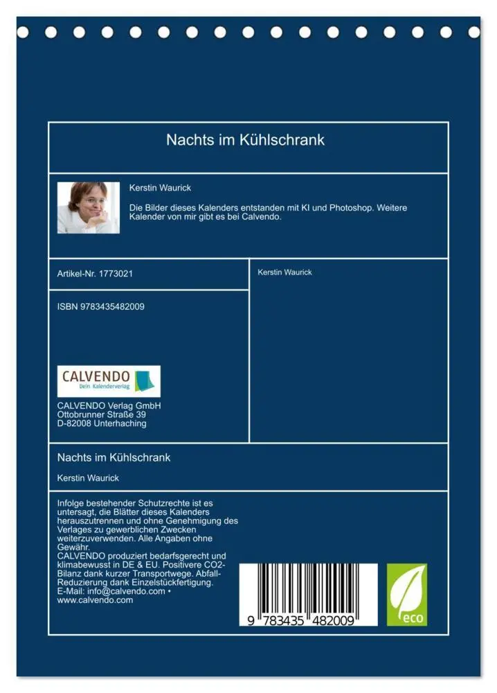 Bild: 9783435482009 | Nachts im Kühlschrank (Tischkalender 2025 DIN A5 hoch), CALVENDO...