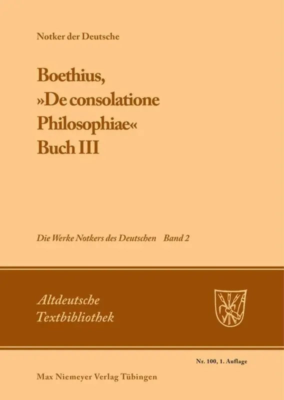 Cover: 9783484202009 | Boethius, 'De consolatione Philosophiae' | Buch III | Petrus W. Tax