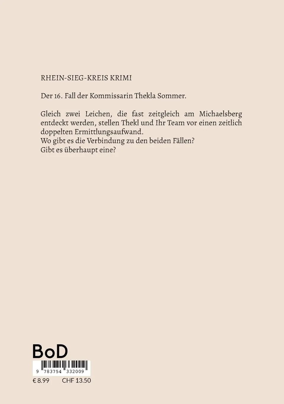 Rückseite: 9783754332009 | Mord am Siegburger Michaelsberg | Kersten Wächtler | Taschenbuch