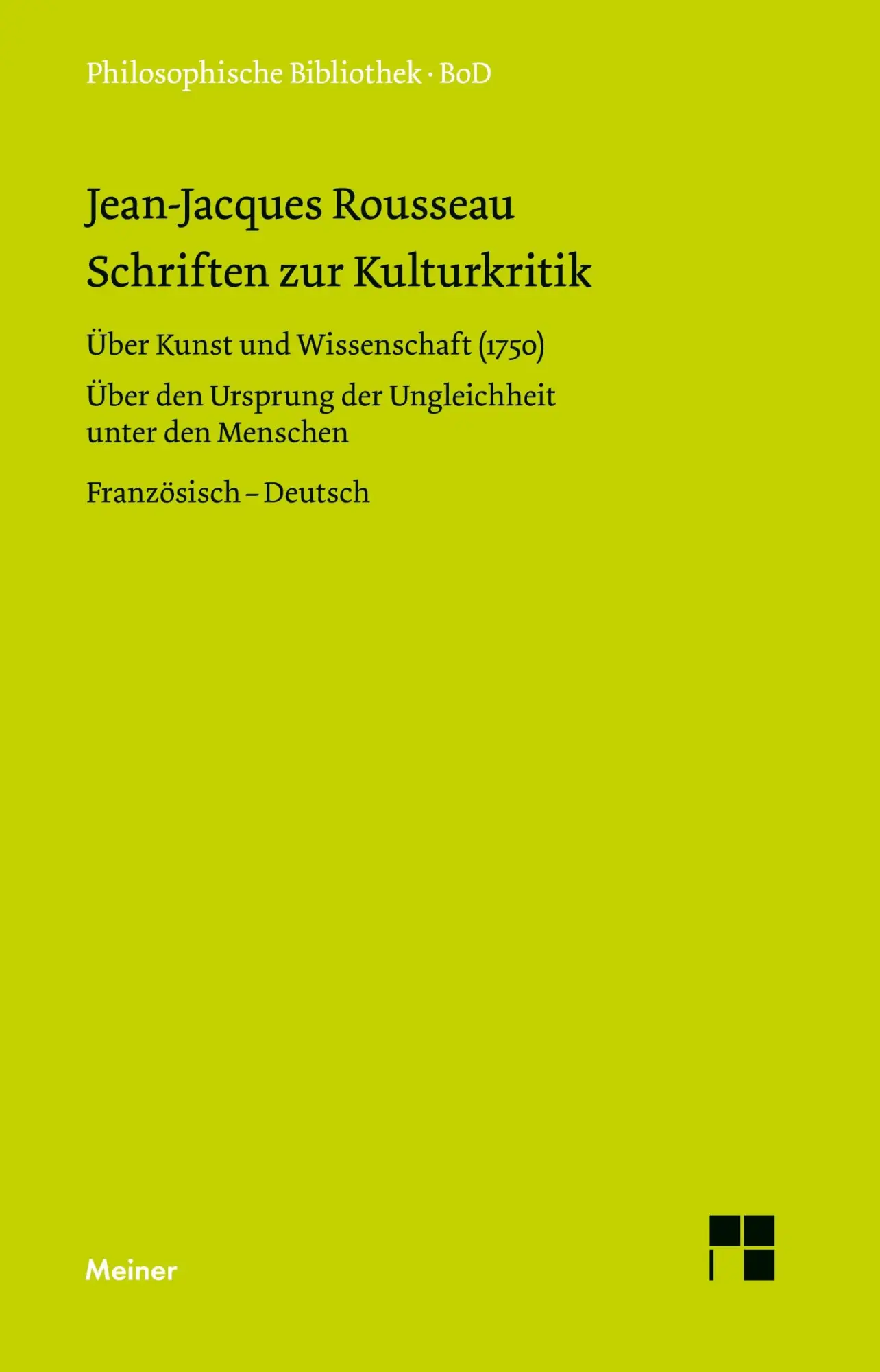 Cover: 9783787312009 | Schriften zur Kulturkritik | Jean J Rousseau | Buch | 468 S. | Deutsch