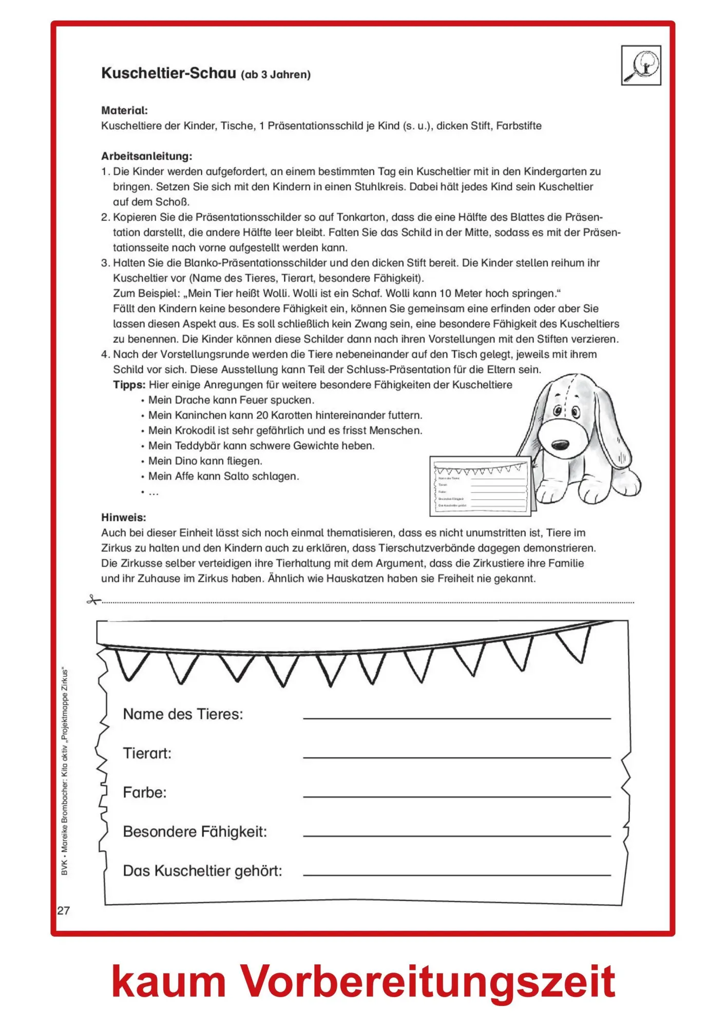 Bild: 9783965202009 | Kita aktiv Projektmappe Zirkus | Mareike Brombacher | Broschüre | 2023