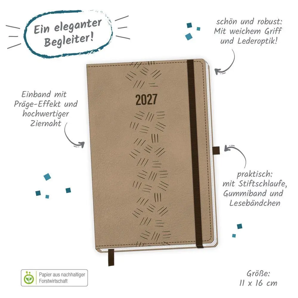 Bild: 4251901512109 | TRÖTSCH - Taschenkalender A6 Soft Touch Premium Sand 2027 | KG | 2027