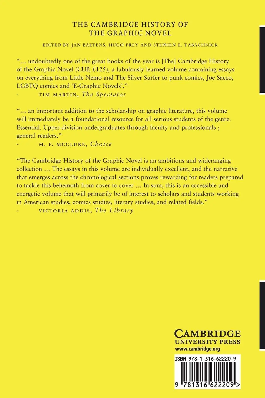 Rückseite: 9781316622209 | The Cambridge History of the Graphic Novel | Jan Baetens (u. a.)